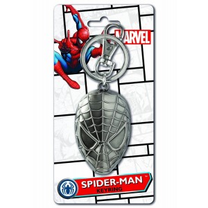 PORTACHIAVI SPIDER MAN HEAD 2D PEWTEER KEY METALLO GRIGIO